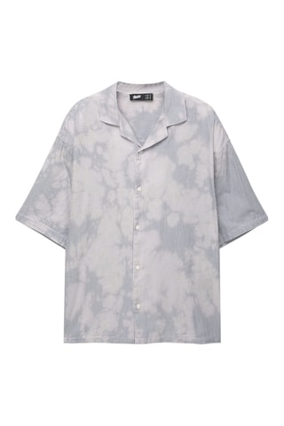 Chemise tie and dye - Gris clair et écru