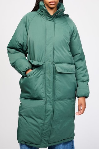 Doudoune longue à capuche - Vert