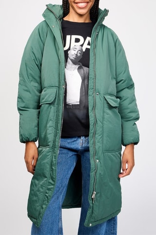 Doudoune longue à capuche - Vert