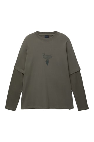 T-shirt trompe-l’œil - Gris foncé