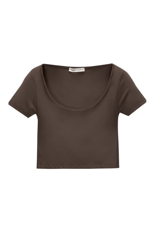 T-shirt cropped - Marron