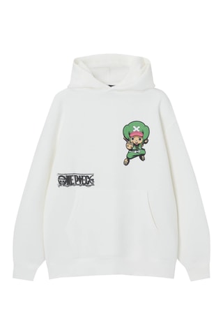 Sweat à capuche One Piece - Blanc