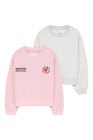 2 sweats - Rose et gris clair chiné
