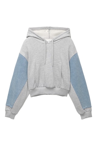 Sweat à capuche - Gris clair chiné