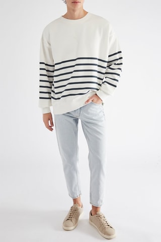 Sweat - Blanc et bleu marine