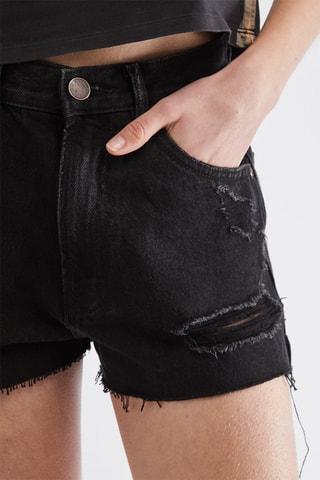 Short mom en jean - Noir