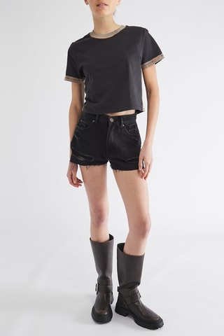 Short mom en jean - Noir