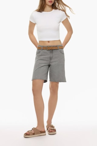 Short en jean - Gris