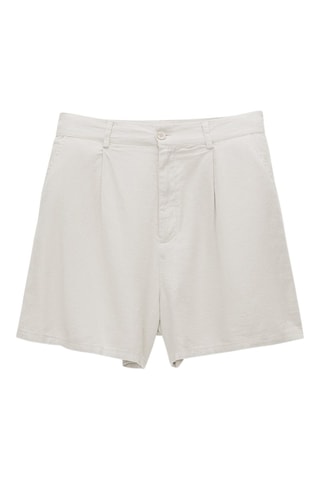 Bermuda en lin - Blanc cassé