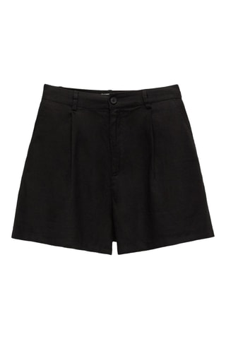 Bermuda en lin - Noir