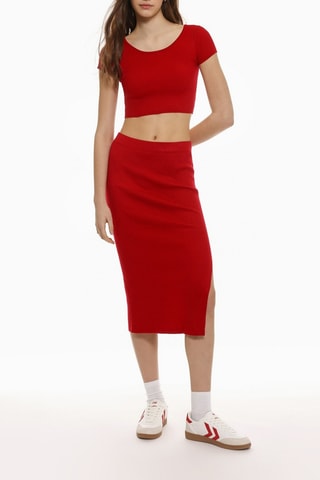 Jupe taille haute - Rouge