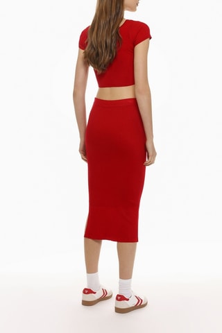 Jupe taille haute - Rouge