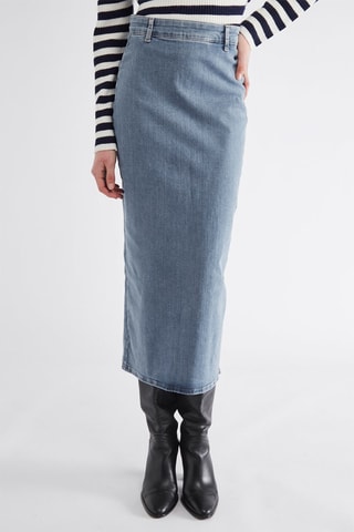 Jupe midi en jean - Bleu