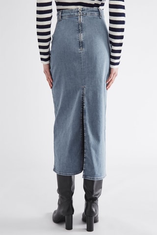 Jupe midi en jean - Bleu