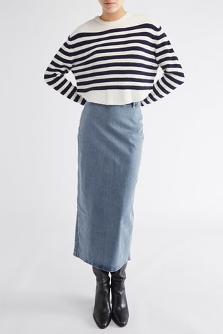 Jupe midi en jean - Bleu