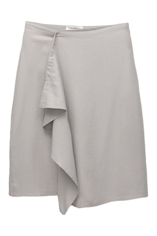 Jupe droite en lin - Gris