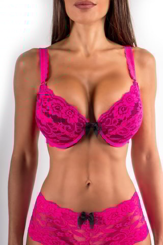 Reggiseno push-up - Fucsia e nero
