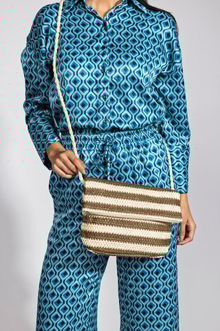 Mala a tiracolo - Castanho e cru - Castanho