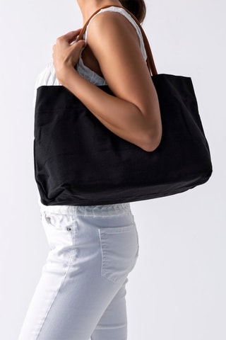 Mala de ombro - Branco - Branco e castanho