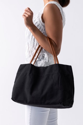 Mala de ombro - Branco - Branco e castanho