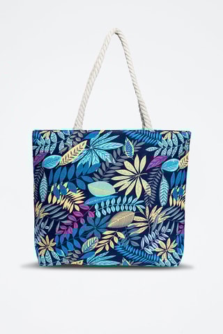 Mala cabaz - Azul-marinho - Bege, azul e rosa