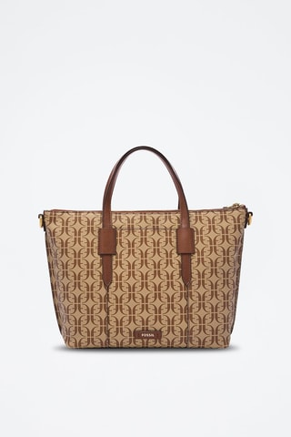 Cabas en cuir Skylar Satchel  - Marron et beige