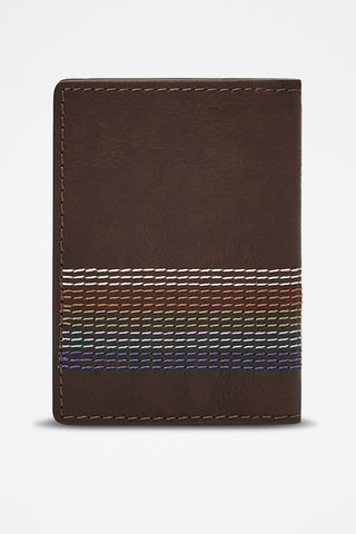 Portefeuille en cuir Cillian Bifold - Marron