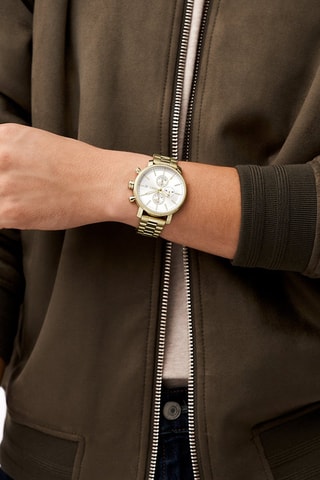 Reloj de cuarzo de acero Rhett - Dorado y plateado