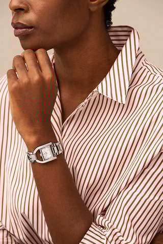 Reloj de cuarzo de acero - Plateado