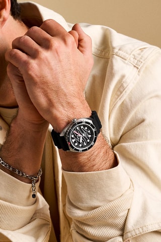 Montre à quartz en silicone - Noir