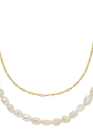 Collar - Dorado y blanco 