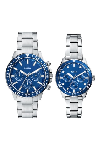 2 relojes de cuarzo de acero Bannon - Cronógrafo - Plateado