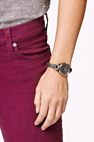 Reloj de piel Georgia - Gris y dorado