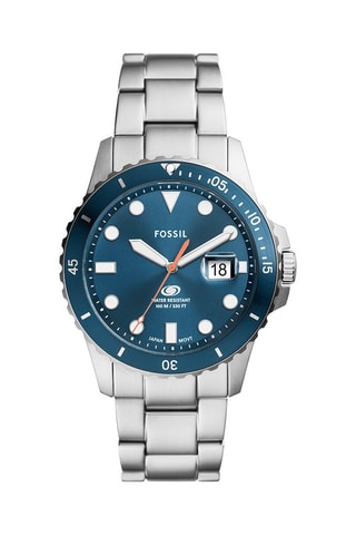 Montre à quartz en acier - Argenté et bleu marine