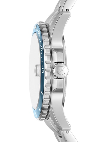 Montre à quartz en acier - Argenté et bleu marine