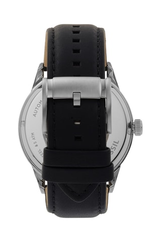 Montre automatique en cuir Flynn - Noir et doré rose