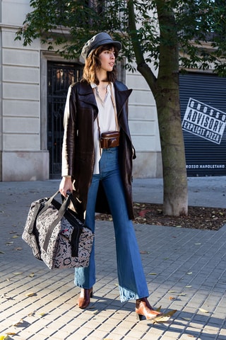 Sac de voyage - 40 cm - Marron et noir