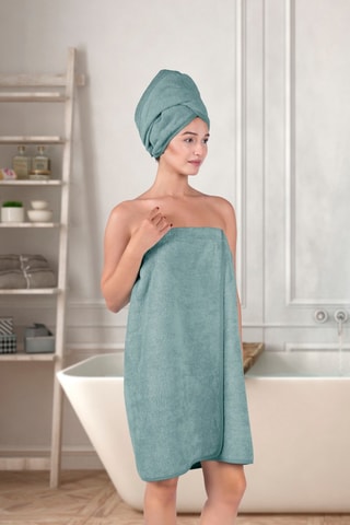 Páreo e toalha - Verde-céladon