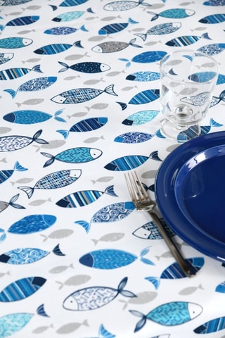 Toalha de mesa retangular Fletan - Azul, 