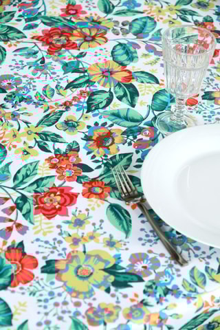 Toalha de mesa retangular Flores - Multicor 