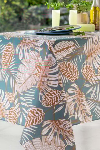 Toalha de mesa Sana - Azul e laranja