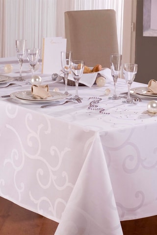 Toalha de mesa retangular Madigan  Branco