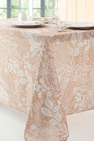 Toalha de mesa Amazonas - Bege e branco
