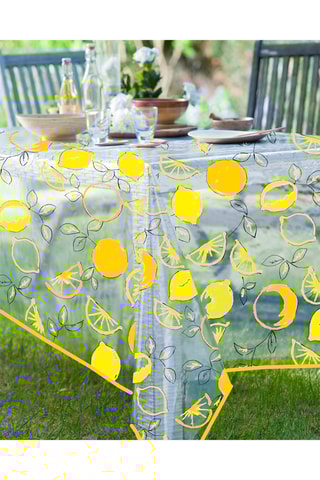 Toalha de mesa redonda Agrume Transparente e amarelo
