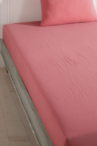 Lençol-capa em gaze de algodão - Pêssego