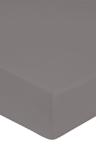 Lençol-capa em cetim de algodão 83 fios/cm² - Cinzento