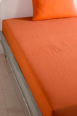 Lençol-capa em gaze de algodão - Laranja