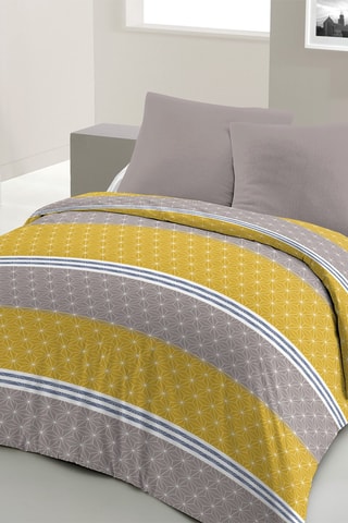 Conjunto de edredão Ophrys et couette - Cinzento, verde anis e branco