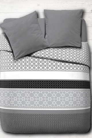 Conjunto de edredão e edredão Diffus - Cinzento e branco