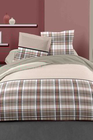 Conjunto de edredão em algodão 57 fios/cm² Greenwich - Bege e laranja